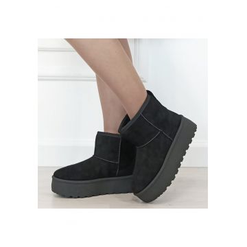 Ghete negre imblanite cu talpa groasa LT33-45 111 18515 Ghete negre imblanite cu talpa groasa LT33-45 111 18515