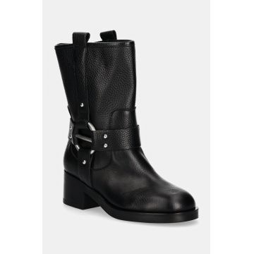 Karl Lagerfeld cizme de piele BROOKLYN femei, culoarea negru, cu toc drept, KL41770