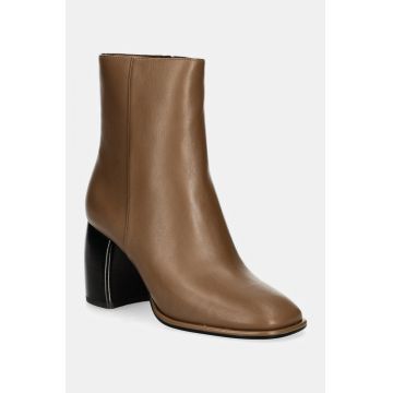 MICHAEL Michael Kors cizme de piele Maude femei, culoarea bej, cu toc drept, 40F4MDME5L.229