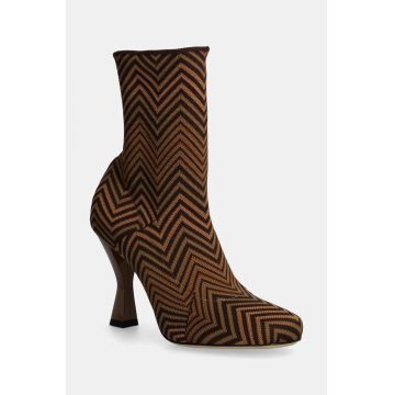 Missoni botine Gea femei, culoarea bej, cu toc drept, MW47_044