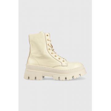 Steve Madden bocanci Frederique femei, culoarea bej, cu platforma