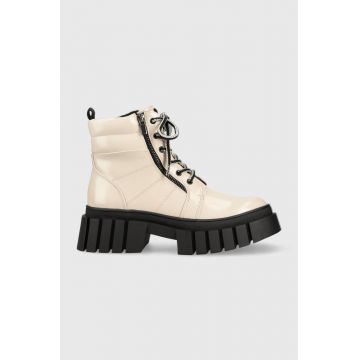 Steve Madden bocanci Incredible femei, culoarea bej, cu platforma, izolare usoara