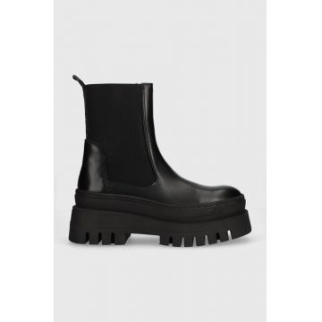 Steve Madden ghete chelsea de piele Cassandra femei, culoarea negru, cu platforma, SM11002679