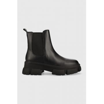 Steve Madden ghete chelsea de piele Tunnel femei, culoarea negru, cu platforma