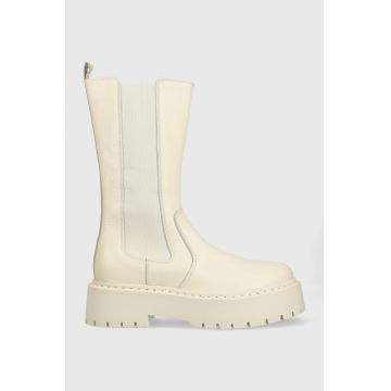 Steve Madden ghete chelsea de piele Vivianne femei, culoarea bej, cu platforma