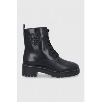 Tory Burch Bocanci Miller femei, culoarea negru, cu toc plat