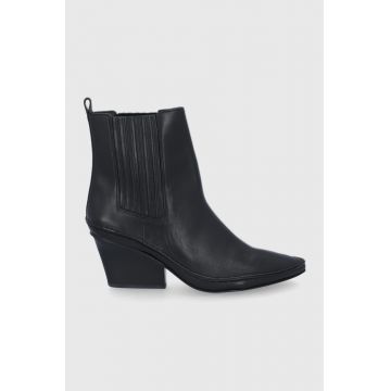 Tory Burch Cizme de piele femei, culoarea negru, cu toc drept