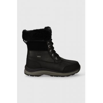 UGG pantofi Adirondack Boot III femei, culoarea negru, cu toc plat, izolat, 1095141