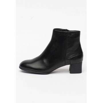 Botine de piele cu toc masiv Katie
