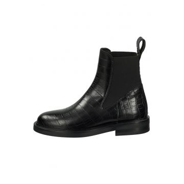 Ghete Chelsea de piele cu aspect de piele de crocodil