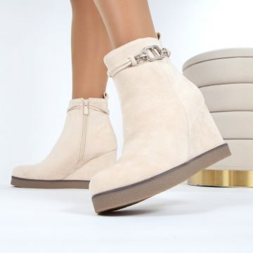 Botine bej cu plaforma Ozina