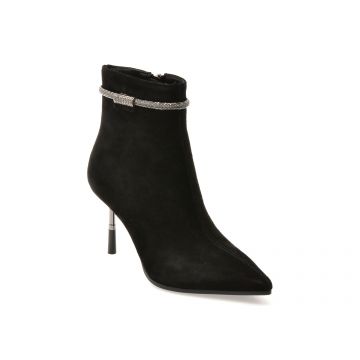 Botine elegante EPICA negre, 202726, din piele intoarsa