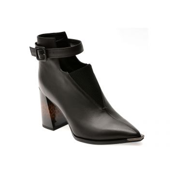 Botine elegante EPICA negre, J3925, din piele naturala