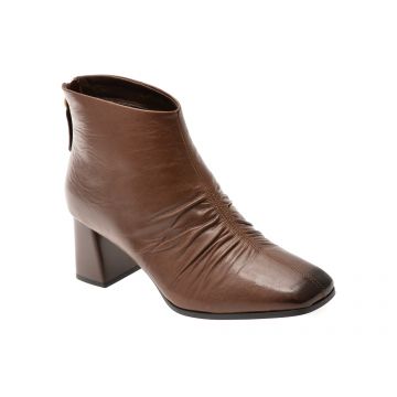 Botine EPICA maro, M77072, din piele naturala