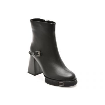 Botine EPICA negre, 202752, din piele naturala
