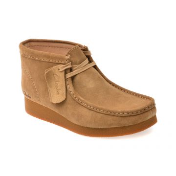 Ghete CLARKS maro, WALEVBT, din piele intoarsa