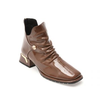 Ghete EPICA maro, 531227, din piele naturala lacuita