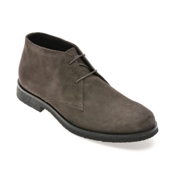 Ghete GEOX gri, U0458A, din piele intoarsa