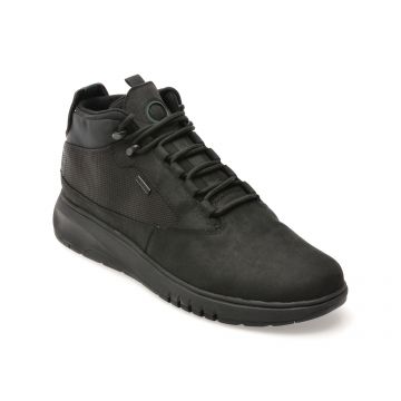 Ghete GEOX negre, U36APA, din piele naturala