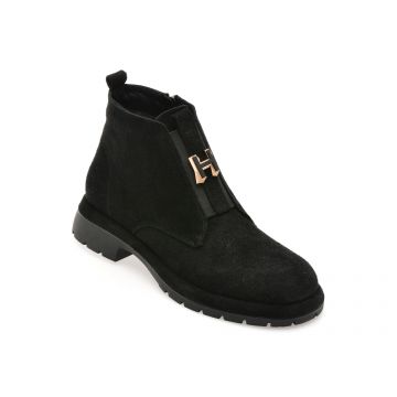 Ghete IMAGE negre, 157525, din piele intoarsa