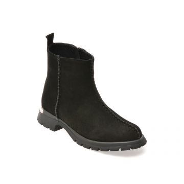 Ghete IMAGE negre, 208300, din piele intoarsa