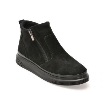 Ghete IMAGE negre, 213113, din piele intoarsa