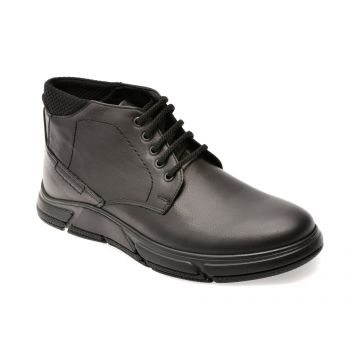 Ghete OTTER negre, 7346, din piele naturala