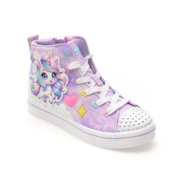 Ghete SKECHERS mov, TWI-LITES 2.0, din piele ecologica