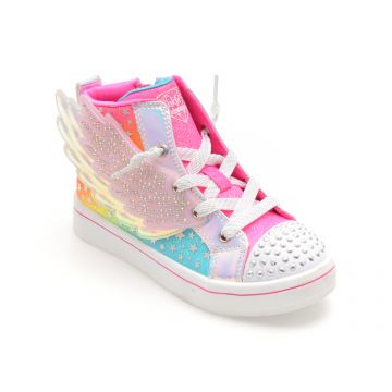 Ghete SKECHERS roz, TWI-LITES 2.0, din piele ecologica