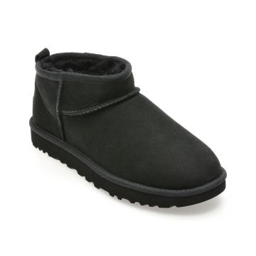 Ghete UGG negre, CLASSIC ULTRA MINI, din piele intoarsa
