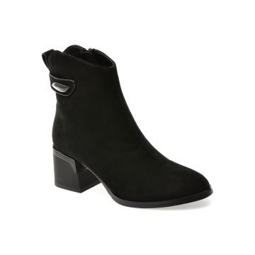 Botine ALDO negre, 170020, din piele intoarsa