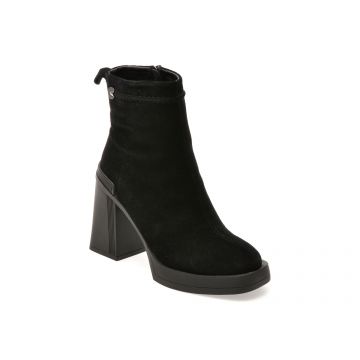 Botine ALDO negre, 70010, din piele intoarsa