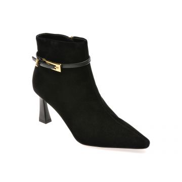 Botine elegante EPICA negre, 25M2579, din piele intoarsa