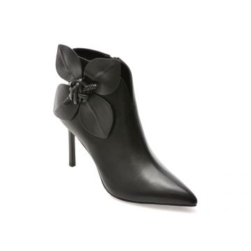 Botine elegante EPICA negre, 4B434, din piele naturala