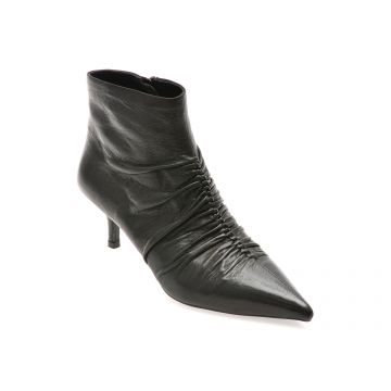 Botine elegante EPICA negre, K200, din piele naturala