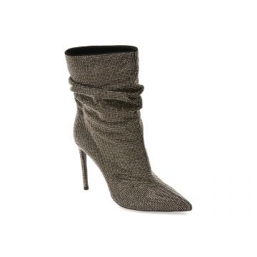 Botine elegante EPICA PREMIUM argintii, 62R, din piele naturala