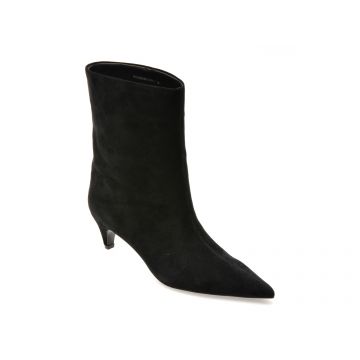 Botine elegante EPICA PREMIUM negre, 81R, din piele intoarsa