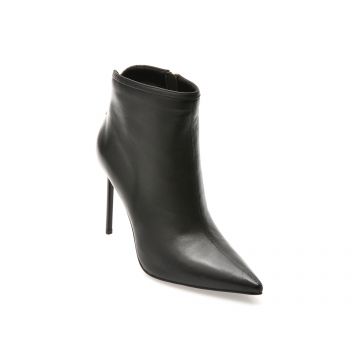 Botine elegante EPICA PREMIUM negre, T0402, din piele naturala