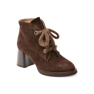 Botine EPICA maro, 3642627, din piele intoarsa