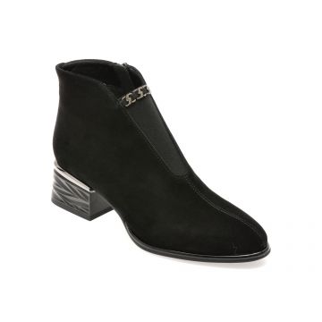 Botine EPICA negre, DX01300, din piele intoarsa