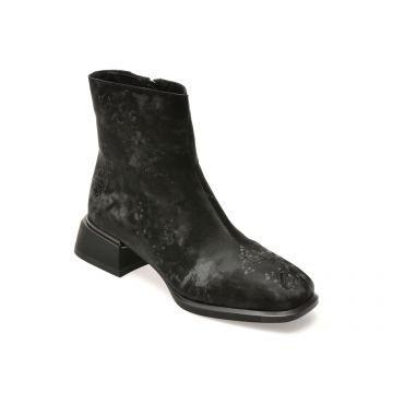 Botine EPICA negre, V1338, din piele naturala