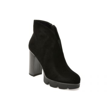 Botine EPICA negre, X2475, din piele intoarsa