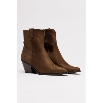 Ciocate din piele ecologica intoarsa kaki de tip western