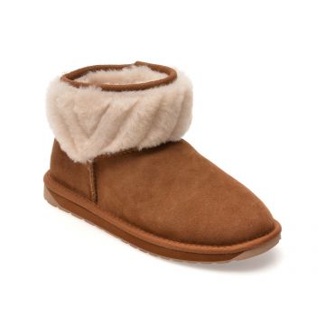 Ghete EMU maro, PYKE, din piele intoarsa