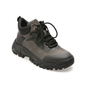 Ghete EPICA gri, LN60, din piele naturala