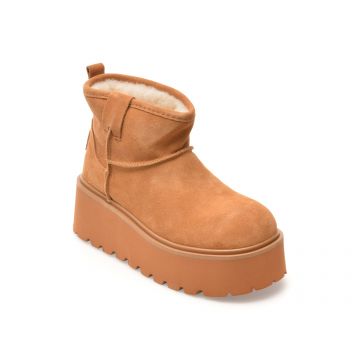 Ghete EPICA maro, 2063, din piele intoarsa