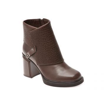 Ghete EPICA maro, 5556, din piele naturala