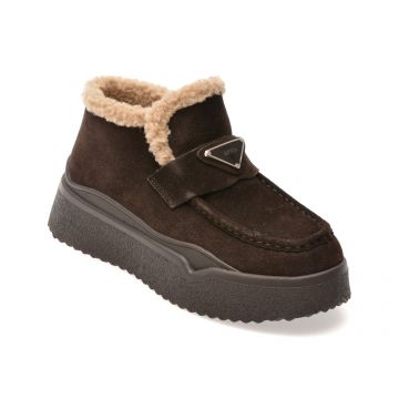 Ghete EPICA maro, 57830, din piele intoarsa