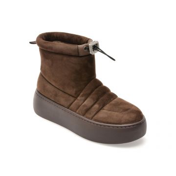 Ghete EPICA maro, 6G305, din piele intoarsa