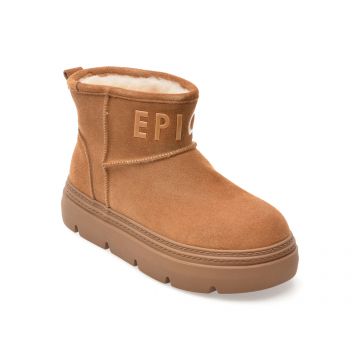 Ghete EPICA maro, 7071, din piele intoarsa